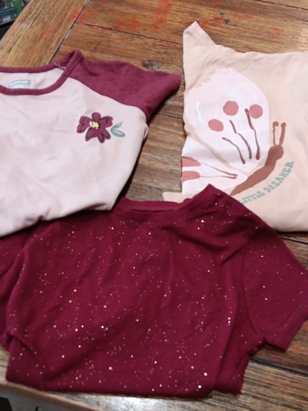 Garanimals Burgundy & Blush Short-Sleeve Tee Set